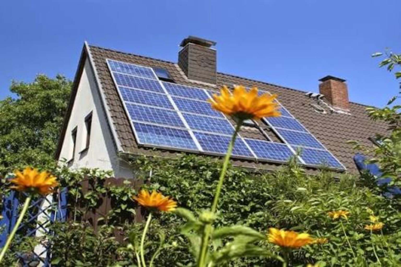 Casa privata con pannelli fotovoltaici